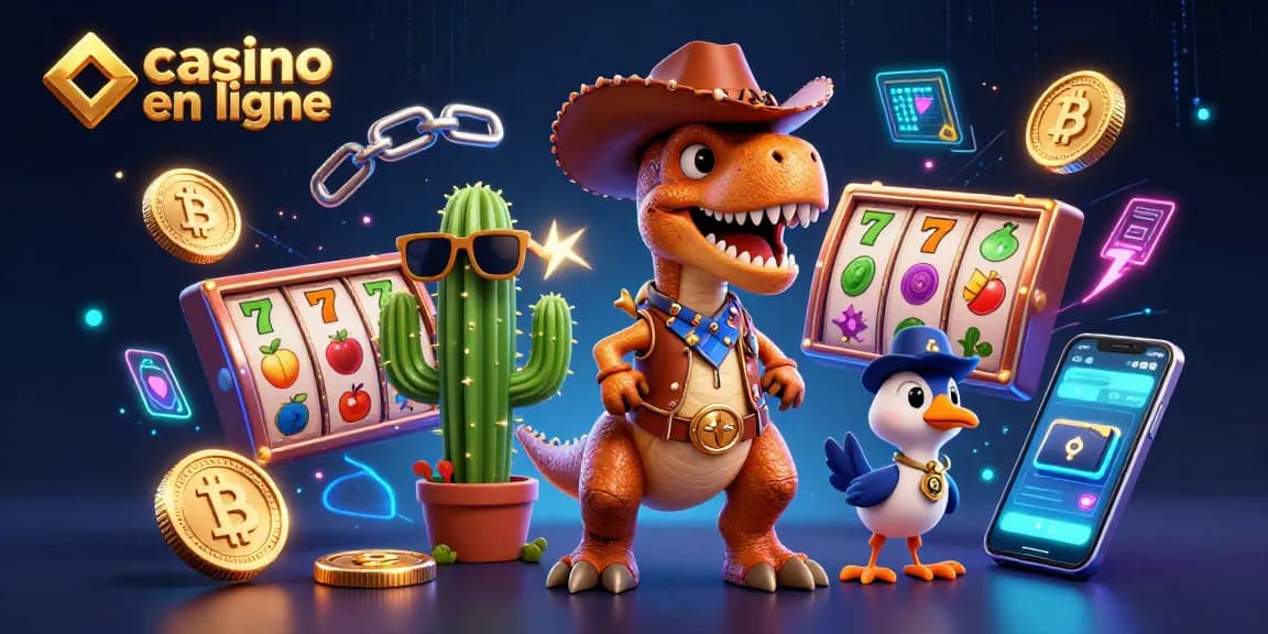 Spin the reels at casino en ligne with exciting characters and jackpot symbols in a vibrant 3D scene.