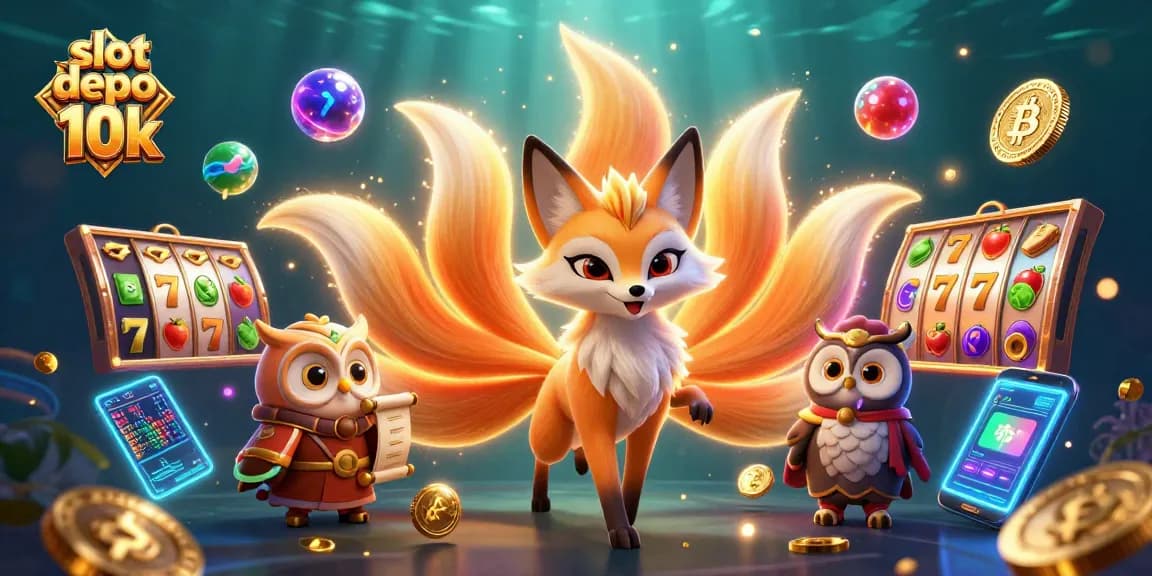Experience the excitement of slot depo 10k with vibrant characters and dynamic game elements in this colorful illustration.