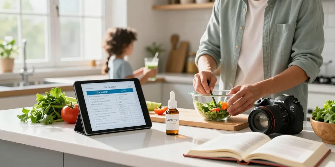 ivermectin dosage for humans displayed in a modern kitchen setting with fresh vegetables, highlighting healthy living.