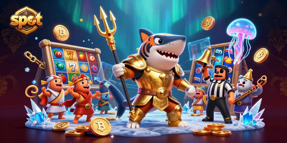 Spin the exciting slot reels featuring a tiger shark and vibrant symbols in a magical underwater scene.