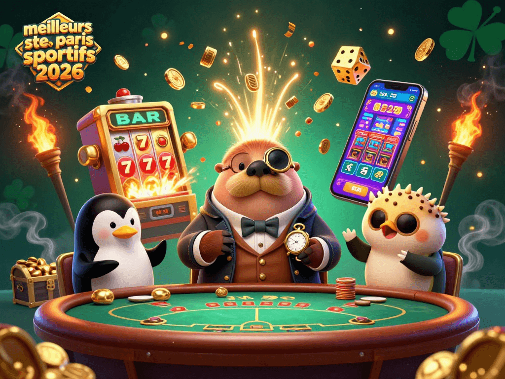 Pariez sur les meilleurs sites de paris sportifs 2026 avec un mors de mer jouant au poker sous la mer.