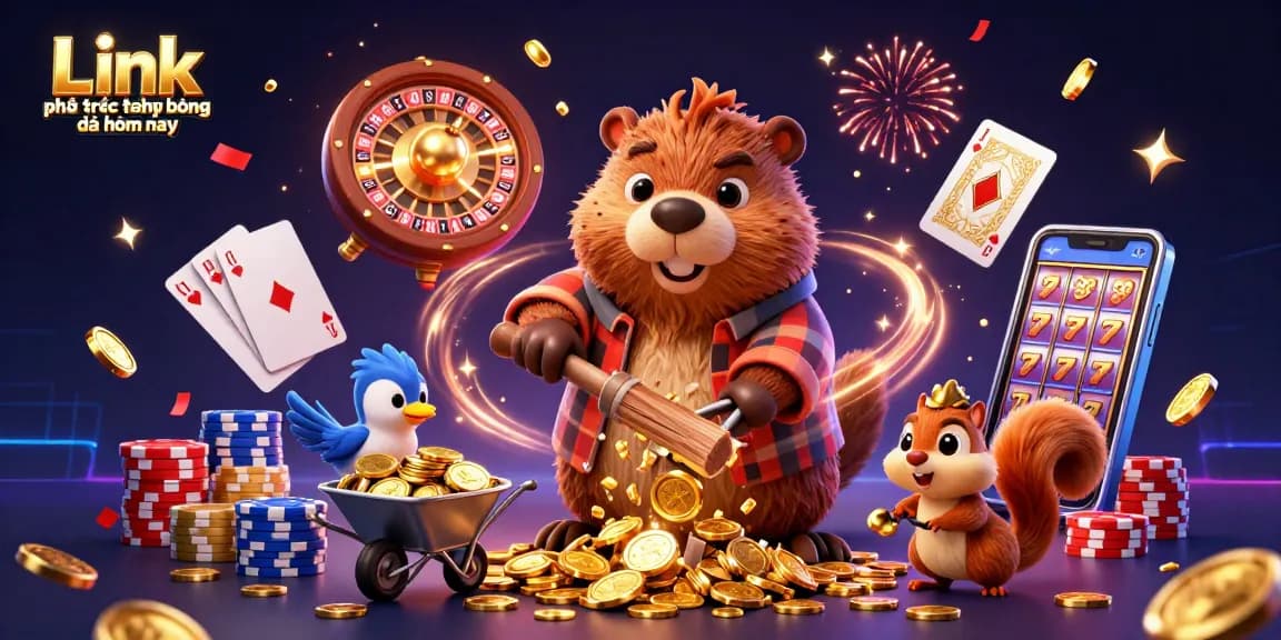 Join the excitement of Link phát trực tiếp bóng đá hôm nay with vibrant casino treasures and lively characters.