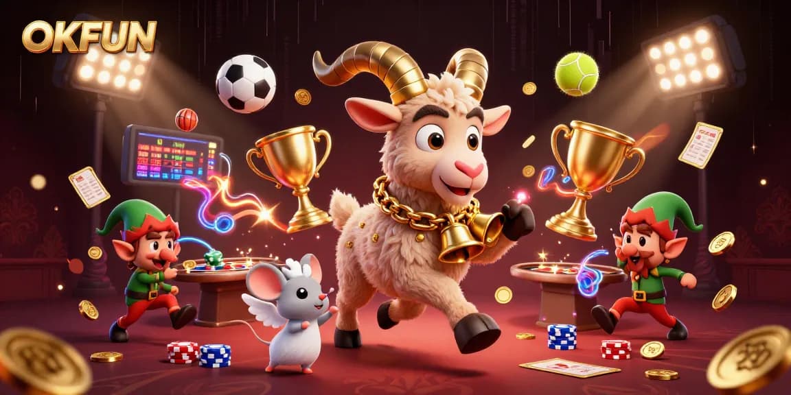 Experience exhilarating gameplay at OKFUN with vibrant characters in a rich casino environment.