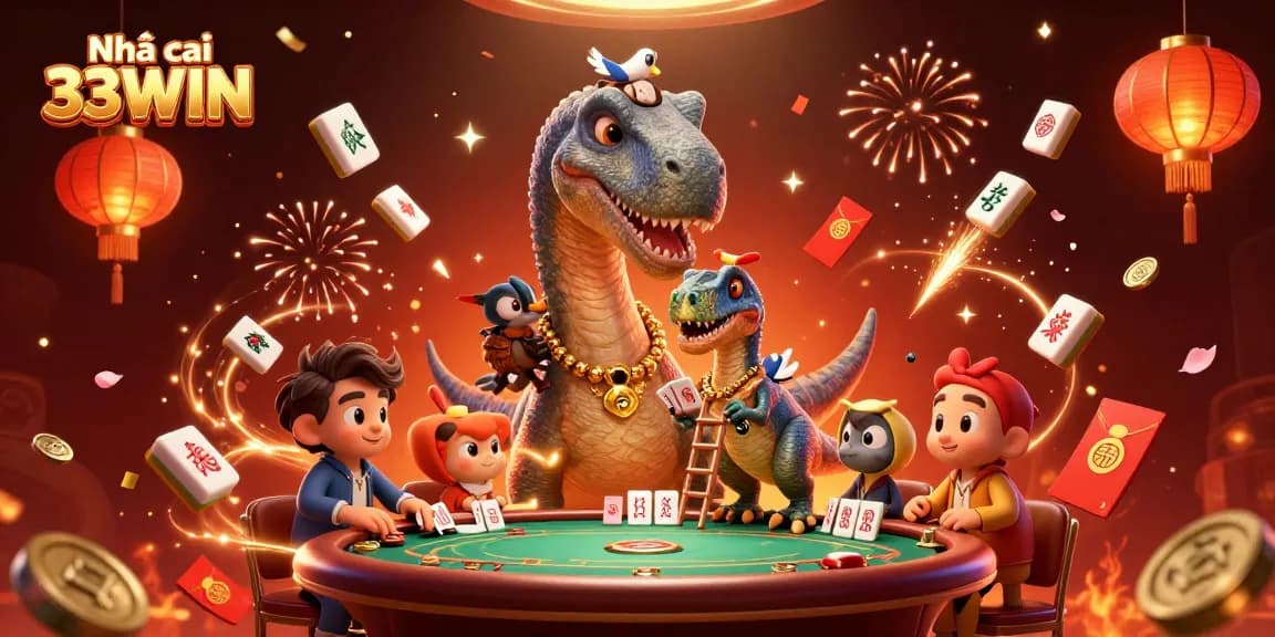 Engage in thrilling gameplay at Nhà cái 33WIN, featuring an epic 3D casino scene.
