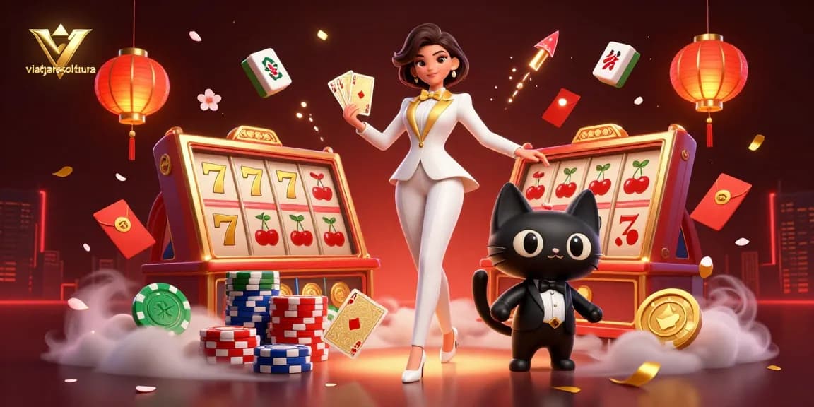Engage with viatjarescultura gaming excitement featuring dynamic slot reels and vibrant casino elements.