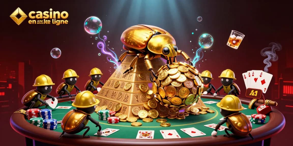 Illustration dynamique d'un casino en ligne sans vérification avec des éléments de jeu captivants.
