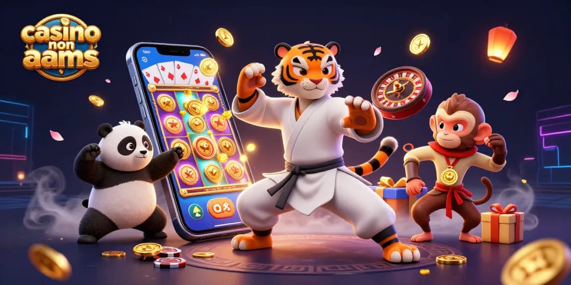 Gioca a giochi colorati di casinò non AAMS con un divertente maestro tigre 3D e uno studente panda.