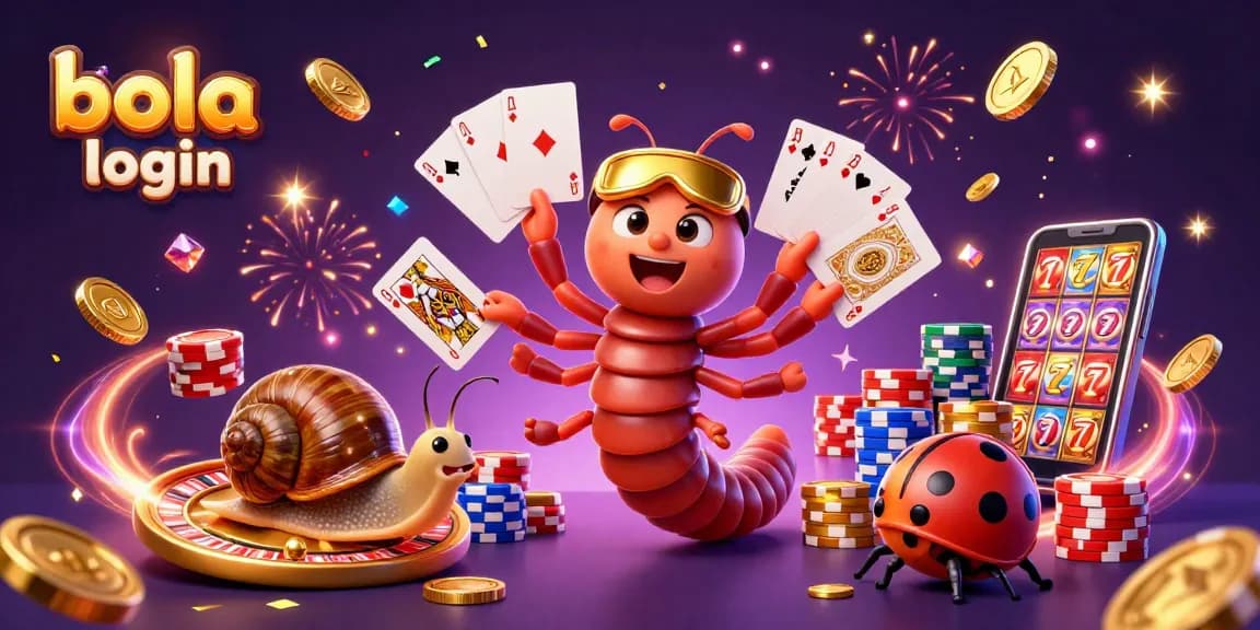 Engage in the excitement of bola login with vibrant casino elements and characters in action.