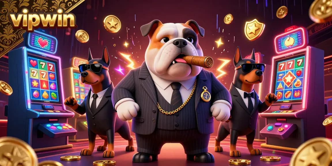 Experience the excitement of vipwin as the mafia boss makes big wins in a vibrant casino scene.