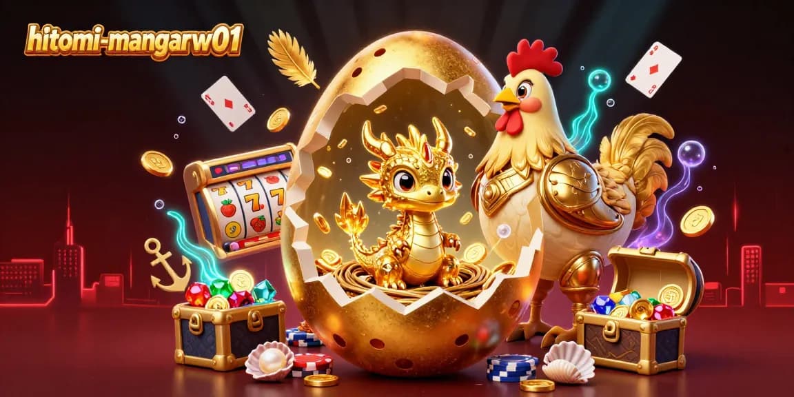 Engage with hitomi-mangaraw01 as a golden baby dragon emerges amidst vibrant casino elements.
