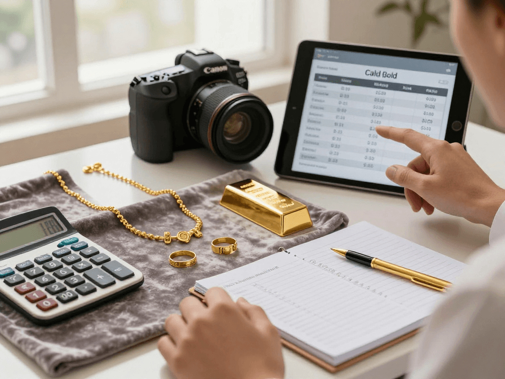 https://bahraingoldprices.com/ - Gold jewelry showcase with pricing table for buying and selling in Bahrain.