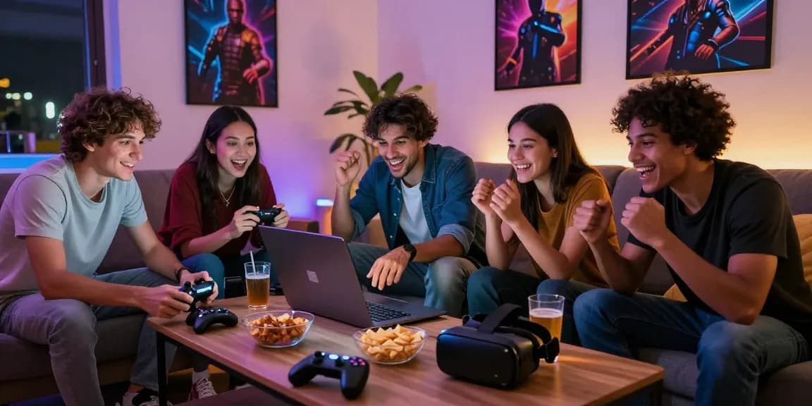 Camaraderie and excitement at a casinò non aams gaming night with friends.