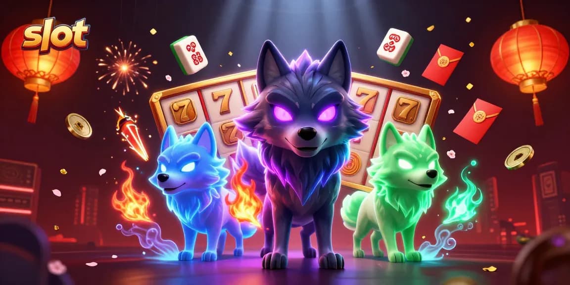 Putar slot dengan simbol keberuntungan di tengah malam, dipenuhi energi magis