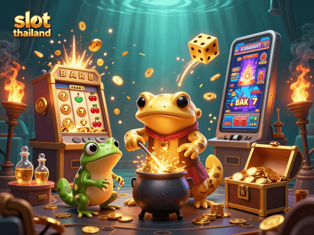 Experience the excitement of slot thailand with an alchemist turning base metals into golden jackpots amidst dynamic casino elements.