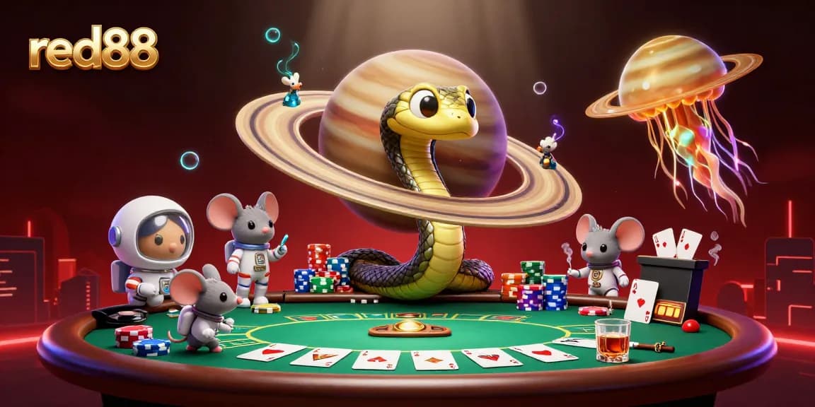 Experience thrilling bets on red88’s cosmic roulette with astronaut mice and a golden jellyfish dealer!
