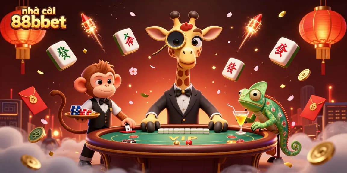 Nhà cái 88bbet với hình ảnh cá cược đầy màu sắc và hấp dẫn trong một sảnh casino.
