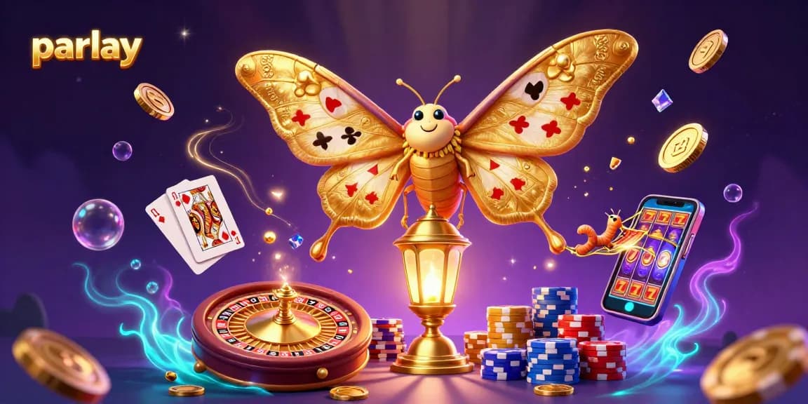 Engage with parlay betting and winning strategies amidst dynamic casino elements in a magical scene.