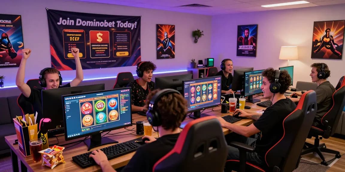 Players engaged in thrilling online gameplay at Dominobet showcasing Link Login Dominobet on their vibrant gaming interfaces.