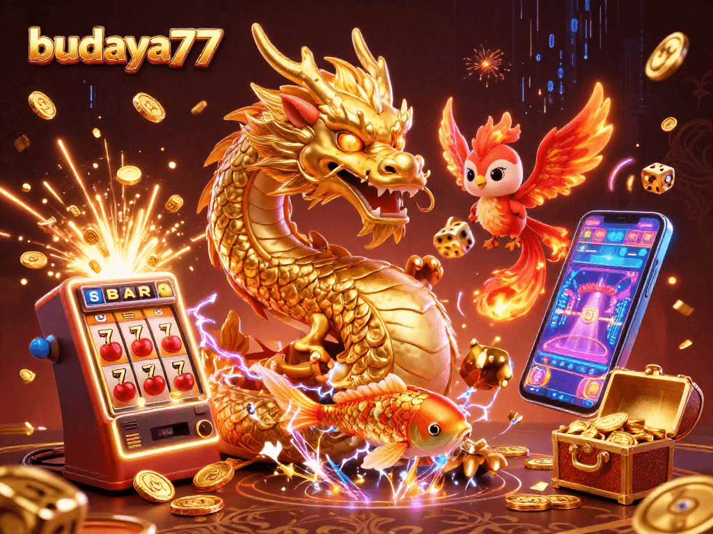 Budaya777: Menangkan jackpot dengan simbol slot yang bersinar dan keberuntungan dari naga emas.