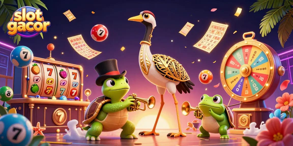 Engage with the thrill of slot gacor featuring animated characters and vibrant game elements in a dynamic casino setting.