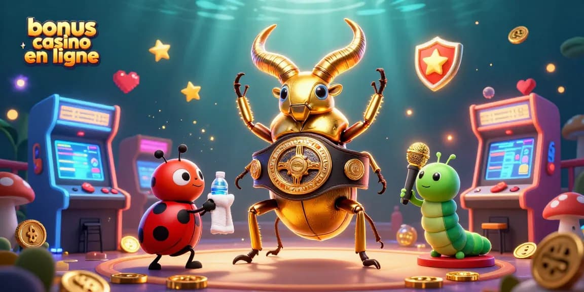 Visualisez le bonus casino en ligne avec une illustration 3D vibrant et pleine de détails.