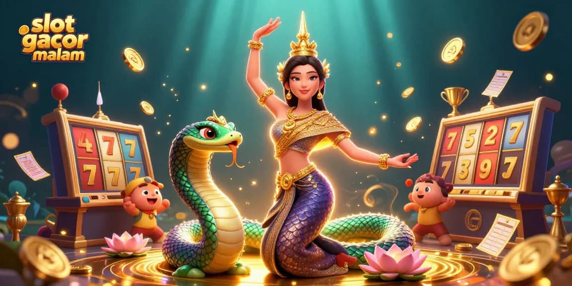 Experience the excitement of slot gacor malam with vibrant characters and dynamic casino elements.