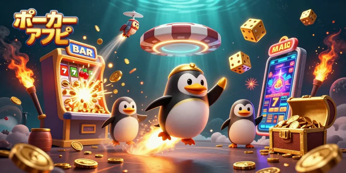 ポーカー アプリで遊ぶための魅力的なシーンを描いた3Dイラスト