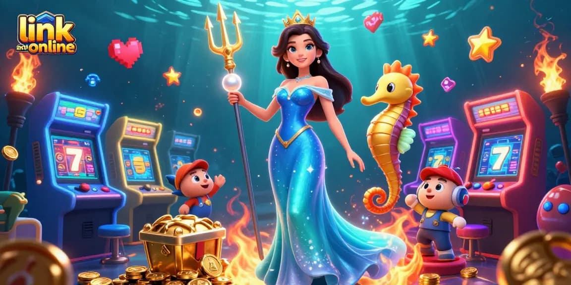 Rasakan keseruan link slot online dengan gulungan slot berwarna-warni dan harta karun bawah laut dalam karya digital yang penuh warna ini.