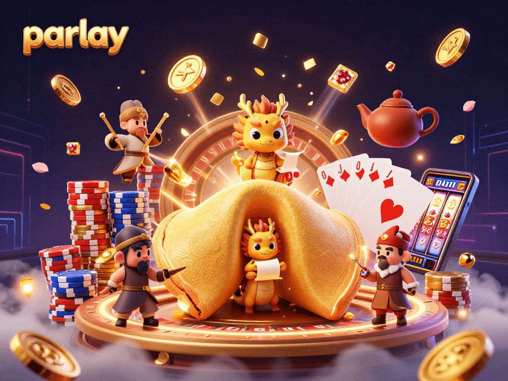 Engage in exciting parlay betting with dynamic casino elements and vibrant 3D illustration.