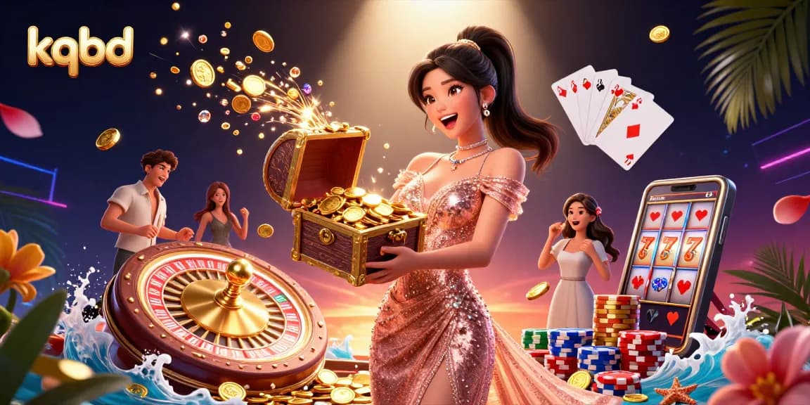 KQBD showcases online live scores with vibrant graphics of thriving casino elements, inviting players to engage
