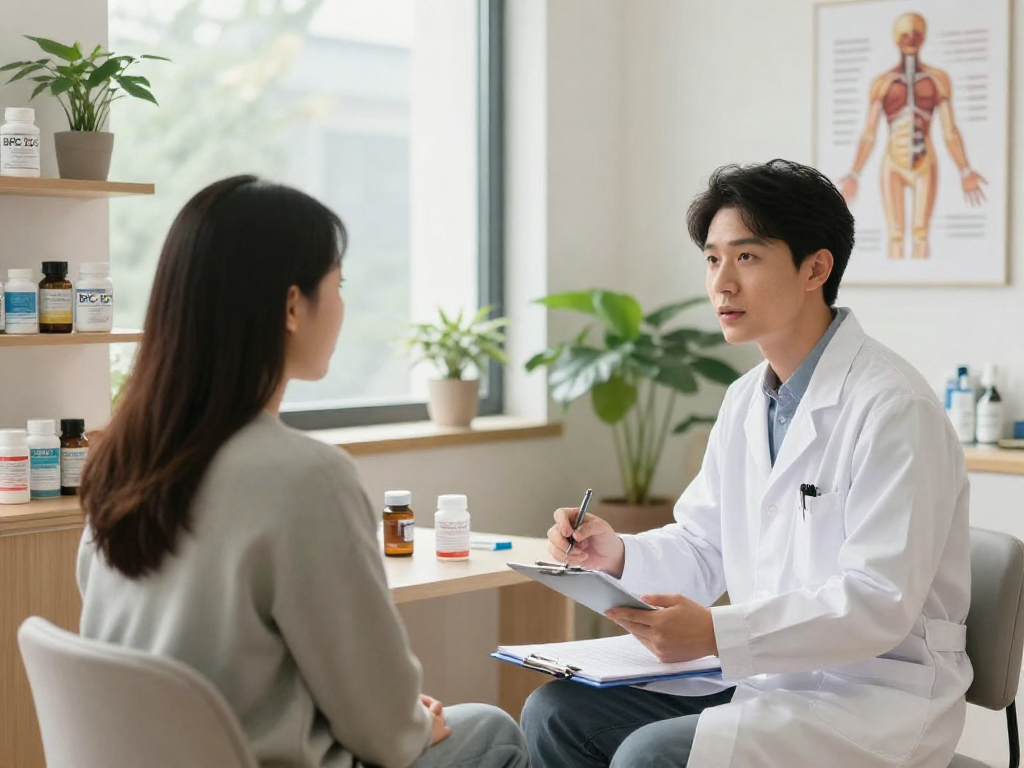 BPC 157 benefits discussed in a wellness clinic consultation.