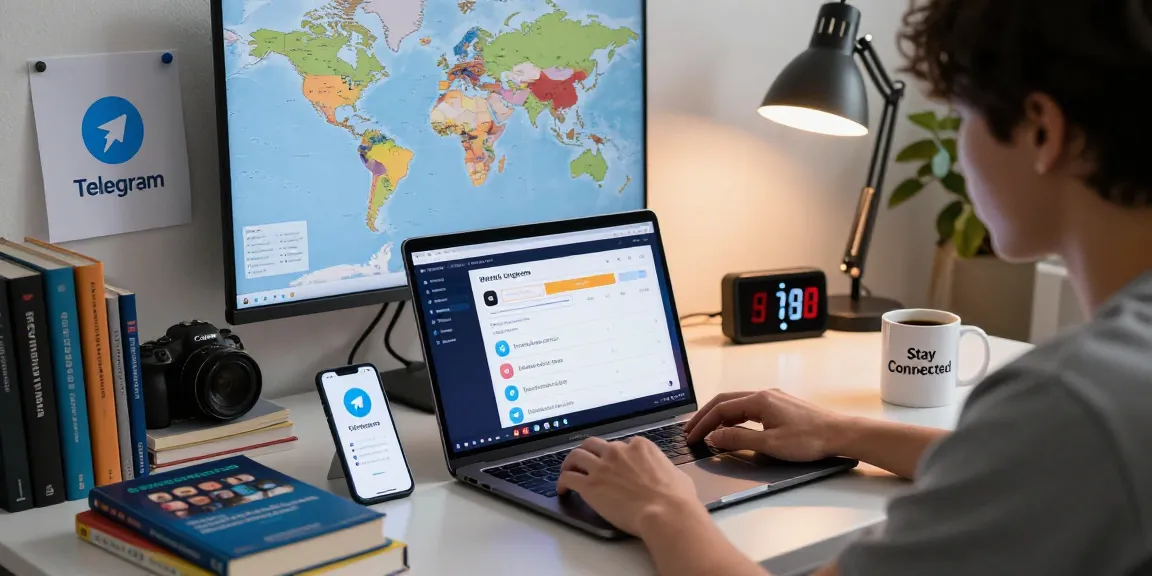 Person analyzing VPN options to access Telegram blocked in China in a tech workspace.