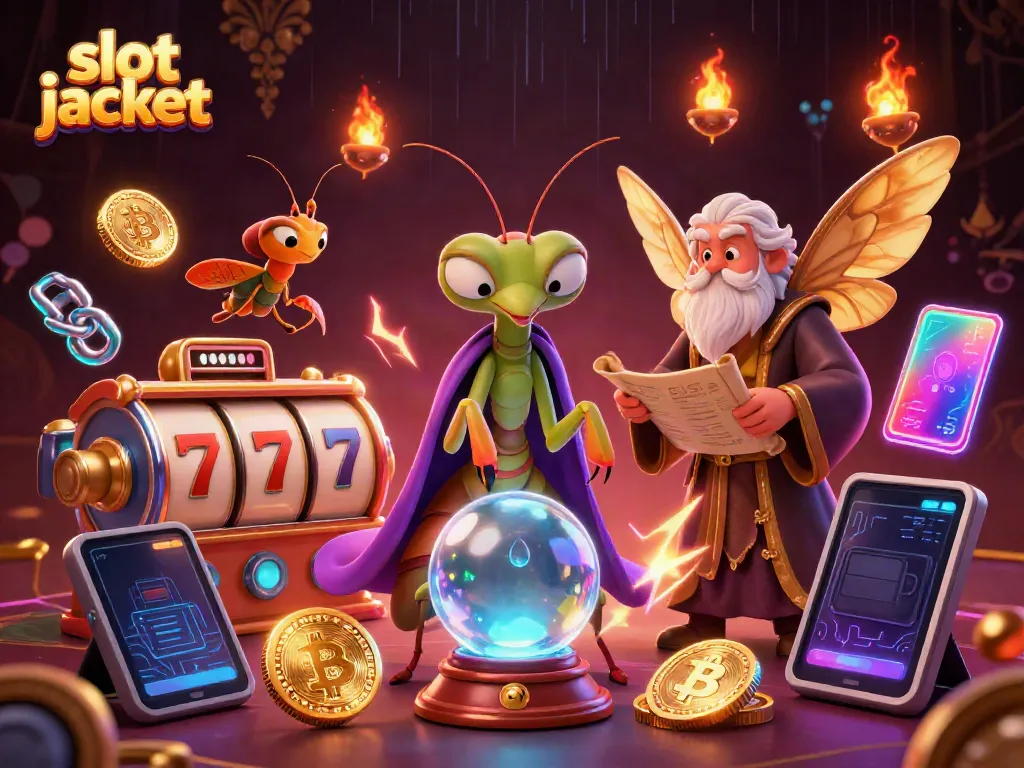 Experience the thrill of slot jackpot with a vibrant 3D casino scene featuring fortune tellers and diverse gaming elements.