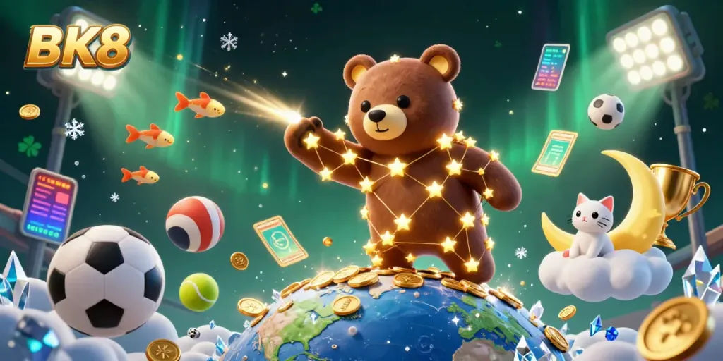 Experience the thrilling BK8 online casino world with dynamic 3D characters and sports elements.
