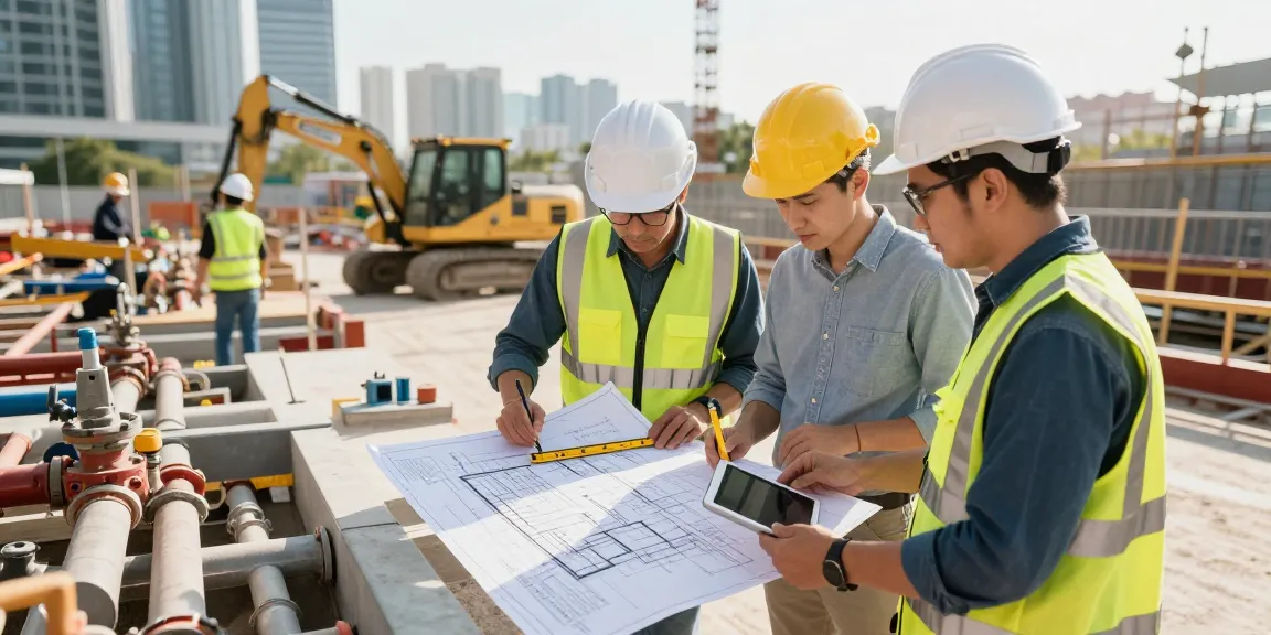 David Vepraskas Atlanta overseeing a mechanical engineering project layout at a busy construction site.