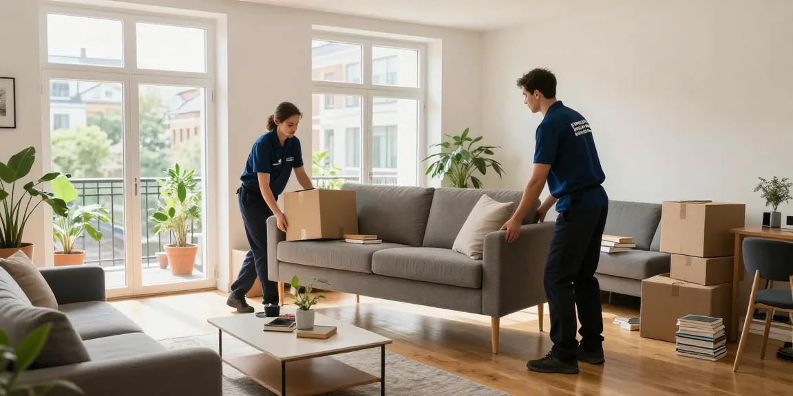 Efficient Wohnungsentrümpelung Berlin with professionals clearing a spacious apartment during daylight.