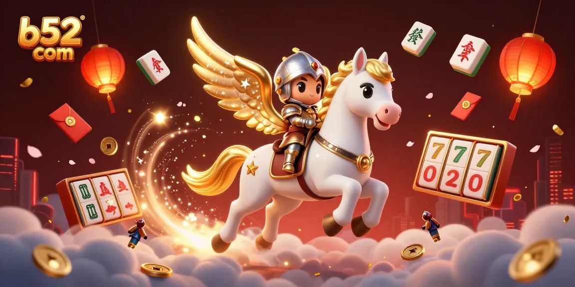 Engage in exciting gameplay at b52 com with a celestial knight and magical casino elements.