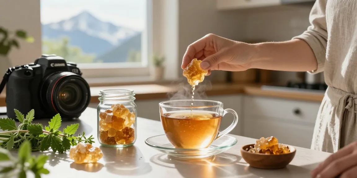Buy shilajit online in Australia, showcasing wellness rituals with Himalayan resin in a cozy kitchen.