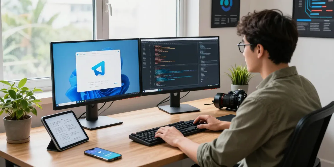 Developer working on 纸飞机中文版 in a modern tech workspace with coding displays and innovative design elements.