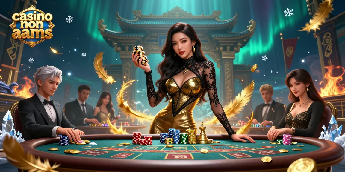 Vivi l'emozione dei casinò non AAMS con giocatori glamour e fiches di alto valore a un tavolo di baccarat.
