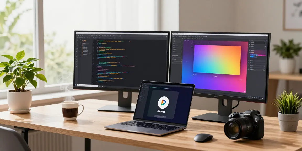 Developer using Snipaste to enhance productivity in a modern workspace.