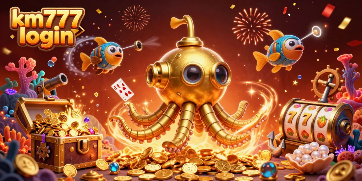Engage in thrilling gameplay with km777 login amidst treasures in a vibrant underwater scene.
