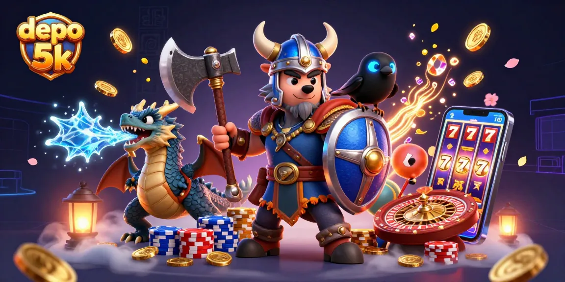 Engage with depo 5k winning spins featuring vivid 3D characters and casino elements.