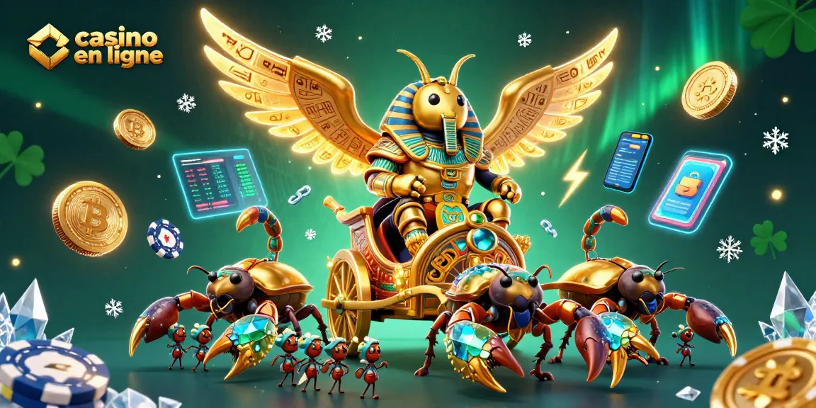 Jouez à vos jeux de casino en ligne avec un scarabée doré et des scorpions fascinants.