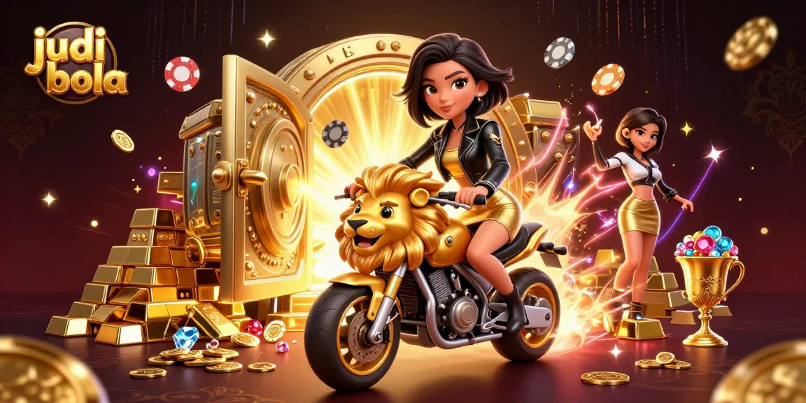 Engage in judi bola action with glamorous characters, gold treasures, and vibrant casino elements.