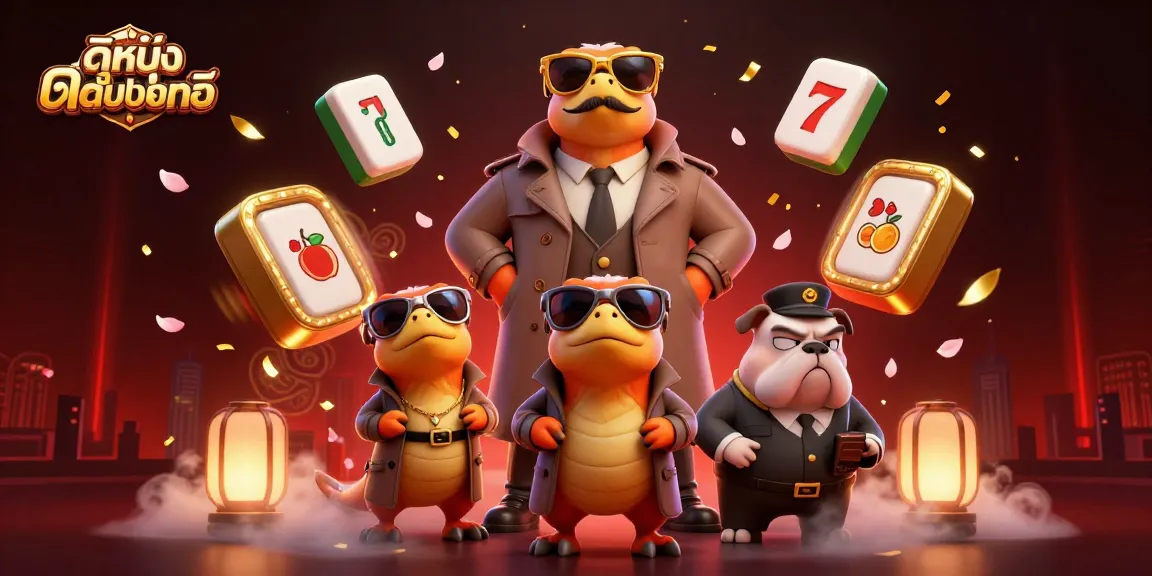 Experience ดูหนังออนไลน์ with dynamic slot games and vibrant casino elements in a thrilling 3D scene.