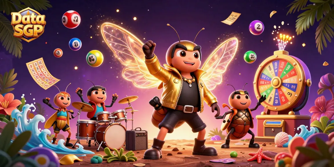 Engage with Data SGP as the cicada rock star dazzles in a vibrant casino scene.