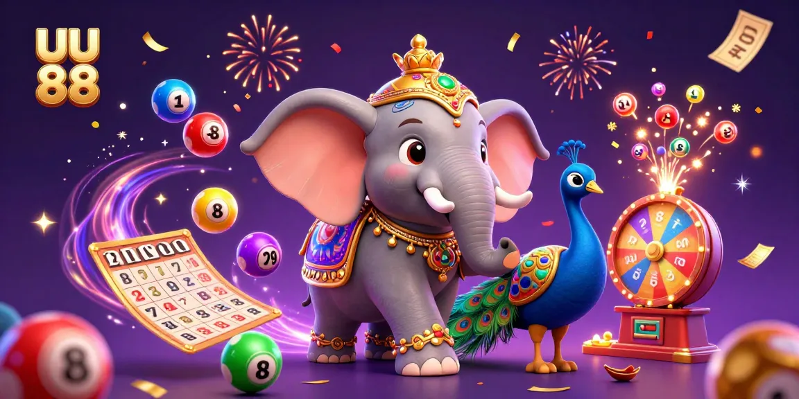 Play and win with uu 88 in this vibrant casino scene filled with lottery excitement.