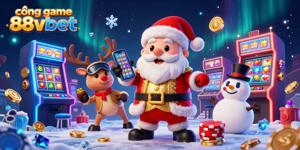 Engage in gaming excitement at cổng game 88vbet with animated casino characters celebrating jackpots.